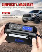 R8 Tire Inflator Portable Air Compressor, DC 12V Air Compressor Portable with Large Dual Digital Screen, 3X Faster Inflation Air Pump for Car, Bike, Ball, Motor (Blue)
