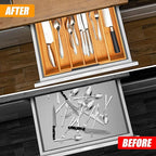 Kitchen Silverware Drawer Organizer and Storage Flatware Cutlery Utensil Holder Spice Rack Containers Bathroom Counter Cabine