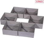 DIOMMELL 6 Pack Foldable Cloth Storage Box Closet Dresser Drawer Organizer Fabric Baskets Bins Containers Divider for Clothes