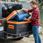 Hitch Mount Cargo Carrier Bag, Waterproof Soft Shell 20 Cubic Feet, Universal for Truck Pickup with Hitch Basket, 8 Reinforced Straps, Solid Buckles,Reflective Strip,Carry Handles,Combination Lock
