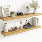 48 Inch Floating Shelves for Wall, 8 Inch Deep Floating Shelf for Storage & Display, Rustic Wall Mounted Shelf with Invisible