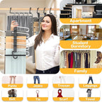 Pants Hangers Space Saving - 4 PCS Closet Organizer and Storage Jean Hangers, Stainless Steel Anti-Slip Clothes Hanger Scarf 