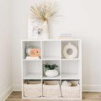 OrganiHaus Rainbow Basket - Colorful Woven Storage Basket for Playroom, Nursery & Classroom Decor & Toy Storage, Rainbow Stit