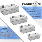Barydat 4 Pcs Slatwall Basket Set Ventilated Metal Slatwall Basket Hanging Wire Bins Wall Mounted Accessories for Panel Garag