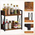 Giikin Kitchen Counter Shelf, Kitchen Countertop Organizer, 2 Tier Spice Rack for Counter, Wood Coffee Bar Organizer for Coff