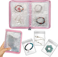 Bracelet Holder Travel Jewelry Organizer Case Transparent Jewelry Storage Book for Earring Necklace Ring with Small Clear Zip