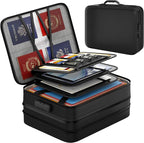 Nacial 5200℉ Fireproof Document Box with Lock, Expandable Document Organizer, Heat Insulated Fireproof Waterproof Box for Fil