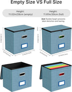 Oterri 1 Pack File Organizer Boxes with Lids, File Box with Mesh Pockets, Document Organizer Box for Letter Size Folders, Zip