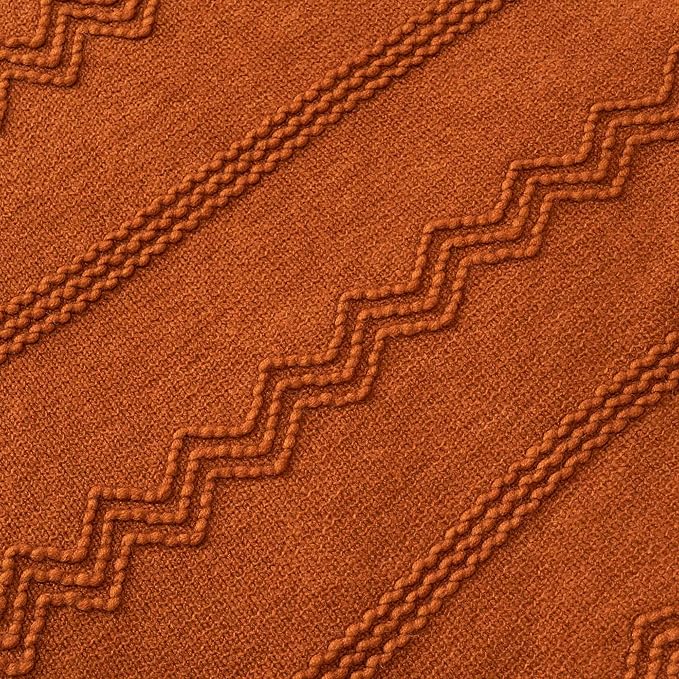 BATTILO HOME Fall Decor Caramel Throw Blanket for Couch, Rust Orange Throw Blanket for Bed, Decorative Fall Throw for Sofa, 5