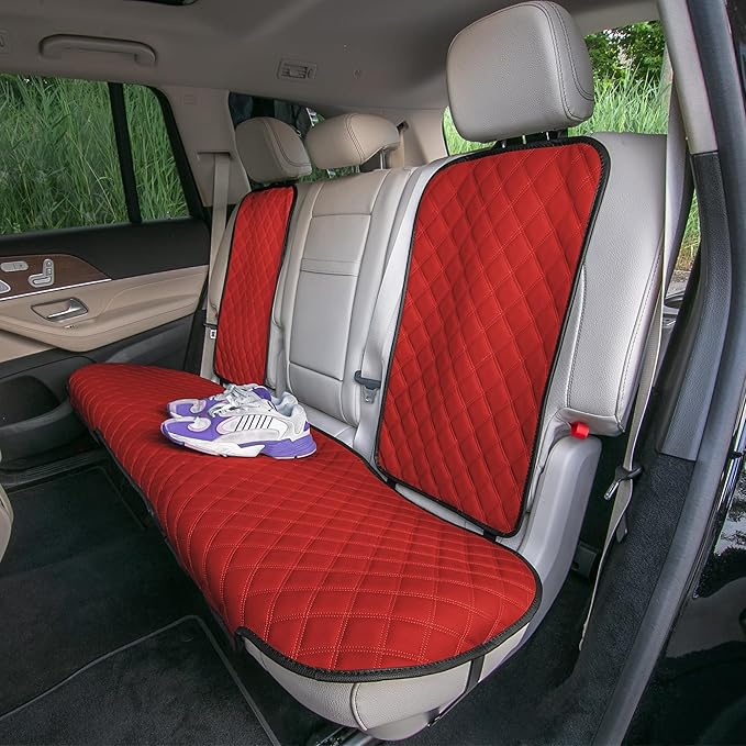 FH Group Car Seat Cushion Rear Set Faux Leather Automotive Seat Cushions - Universal Fit, Rear Car Seat Cushion, Car Seat Cus
