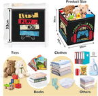 Clastyle Video Game Kid Storage Cube Organizer Set Black Gamepad Closet Clothes Cube Storage Bin Nursery Toddler Toy Box Ches