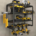 YYR 4 Layer Power Tool Organizer Wall Mount, Cordless Drill Hanger Storage Rack, Battery Tools Holder with Charging Station S