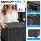 Cinnvoice Extra Large Decorative File Box 18 x 16 x 13 in Wicker Seagrass File Basket Organizer for Letter Legal Size Hand Wo