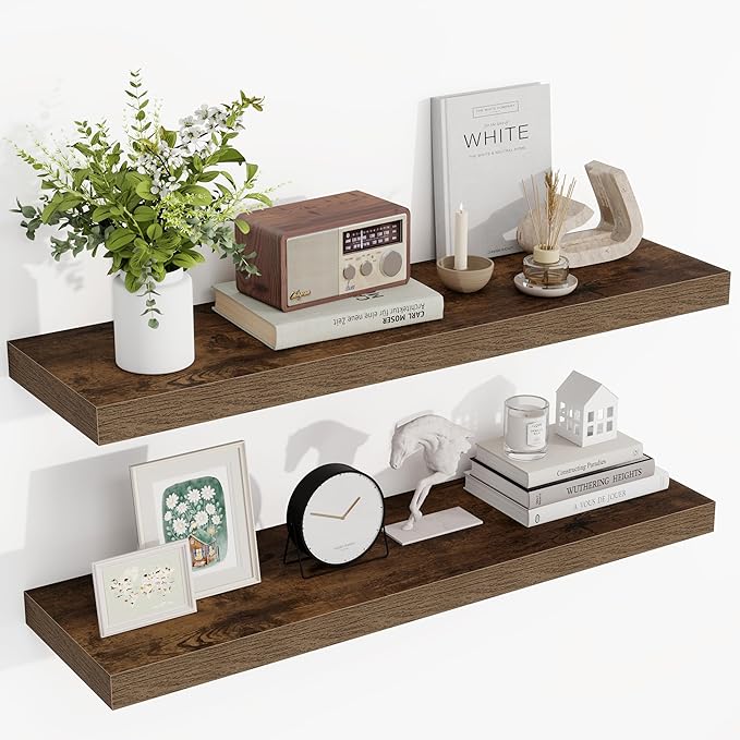 36 Inch Floating Shelves, 36"x9.25"x1.5" Inch Deep Floating Shelves for Wall, Wooden Shelves for Bathroom, Bedroom, Living Ro