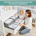 RFAQK 18 Pack Drawer Organizer Clothes-3 Sizes Dresser Organizer for Underwear Closet, Baby Clothes Organizer for Wardrobe-Fo