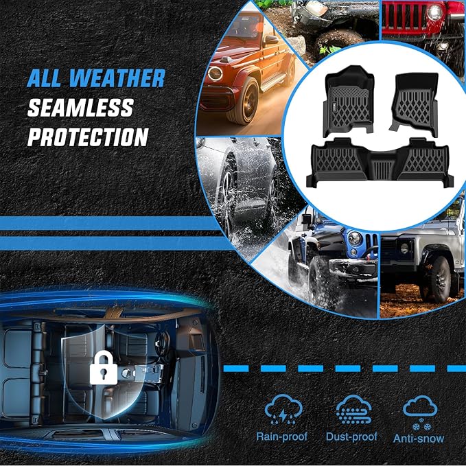 Nilight TPE Floor Mats for Chevy Silverado GMC Sierra 1500 Crew Cab 2007-2013, Silverado GMC Sierra 2500 3500 2007 2008 2009 2010 2011 2012 2013 2014 All Weather Custom Fit Heavy Duty Floor Liners