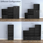 Homes: Inside + Out Apexa 3-Cube Storage Organizer Shelves, Stackable Wood Bookcase Fits Cubby Bins for Organization, Dorm Te