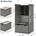 GRANNY SAYS Hanging Closet Organizer with Drawers, 4 Shelf Dividers Closet Hanging Organizer, Foldable Hanging Shelves for Wa