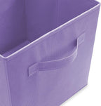 Casafield Set of 6 Collapsible Fabric Cube Storage Bins, Lavender - 11" Foldable Cloth Baskets for Shelves, Cubby Organizers 