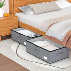 Under Bed Storage with Wheels, No Assemble Required 10 inches height Under Bed Storage bins,Large capacity Rolling Underbed S