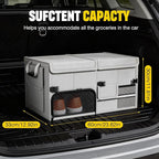 Foldable Car Trunk Organizer with Multi-Compartment - Expandable 30-60L Storage Bin, Side Mesh Pockets, Waterproof 600D Oxford