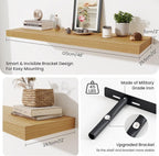 Fun Memories 48 Inch Floating Shelves for Wall - 12 Inch Deep Fireplace Mantel Shelf - Wood Floating Shelf for Wall - Large S