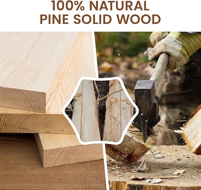 Pine Floating Wall Shelves 24 Inches Long x 8”x 1.4” Wooden Shelf Floating Rustic Farmhouse Decor, Heavy Duty Shelf Hold 60 l