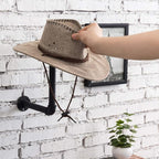 MyGift 3 Pcs Cowboy Hat Holder on Wall, Hat Rack Hooks, Wig Display Helmet Collection Organizer, Baseball Cap Hanger Entryway