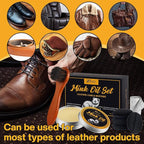 8 Pcs Mink Oil for Leather Shoes Boots 3.5 oz Leather Conditioner and Cleaner with Travel Bag Soften for Boots and Shoes Care