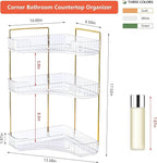 Corner Bathroom Counter Organizer Bathroom Countertop Shelf Makeup Organizer for Vanity Perfume Tray for Corner Storage (3 Ti