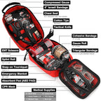 Survival First Aid Kit with Israeli Bandage, Chest Seal, Tourniquet, Splint, Tactical Military Combat Molle IFAK for Wound Ca