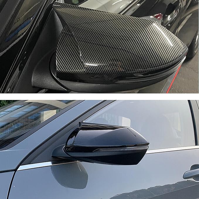 Rear View Mirror Cover Caps Door Side Fit for Hyundai Elantra 2021-2024 Ox Horn Carbon Fiber Style