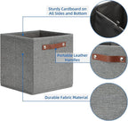 Temary 11 Inch Cube Storage Bins 4PCs Fabric Storage Cubes Storage Baskets Organizer with Handles, Foldable Baskets for Organ
