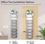 SWTYMIKI Over The Door Towel Rack - 9 Tier Towel Racks for Bathroom Wall Mounted, Towel Holder with Shelf, Hanging Rolled Tow