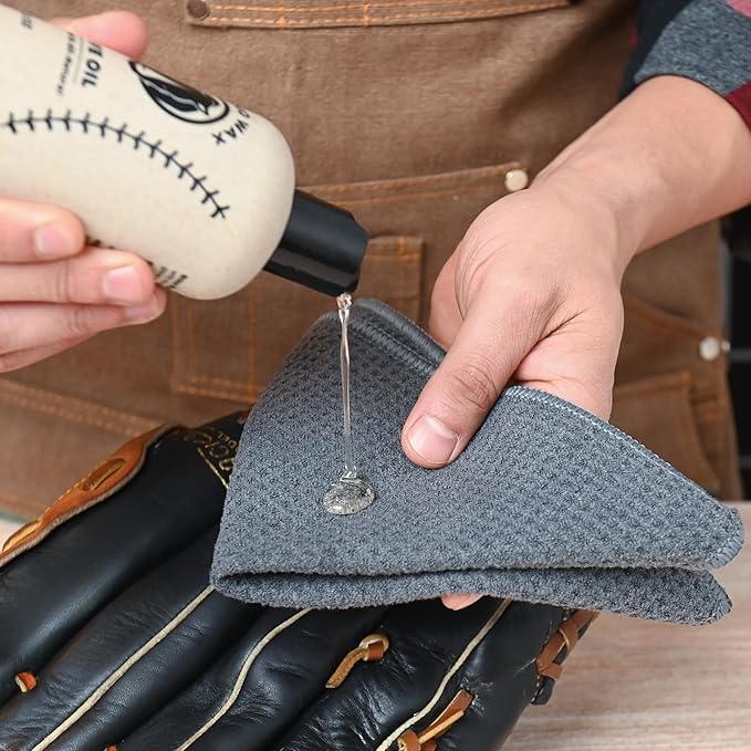 Rhino Wax - Baseball Glove Oil 8 oz (Not Made in China) - Softens & Hydrates Leather Fibers - Improves Ball Gloves Flexibilit