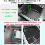Center Console Organizer Tray for Ford F150 2021 2022 2023 2024 Accessories Interior Secondary Storage Armrest Box Insert Hidden Cubby Drawer (Full Console w/Bucket Seats ONLY) (Black Trim)