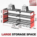 Power Tool Organizer Wall Mount, Cordless Drill Hanger Storage Rack 8 Drill Holder, 4 Layer Heavy Metal Large Capacity Tool R