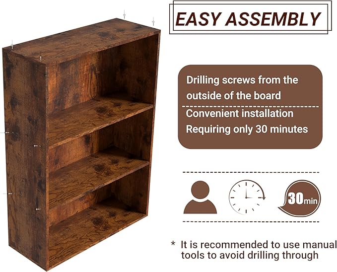 Wooden 3 Cube Storage Organizer,3 Tier Low Bookcase Storage Display Organizer, 33 Inch Versatile Cubes Shelf and Cubby Unit f