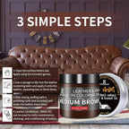 SHADAIWUYU 8.5oz Leather Recoloring Balm with 100ml Mink Oil,Medium Brown Leather Repair kit for Furniture and Car Interior,L