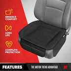 Motor Trend Seat Covers for Cars Trucks SUV, Faux Leather 2-Pack Black Padded with Storage Pockets, Premium Interior Car Seat