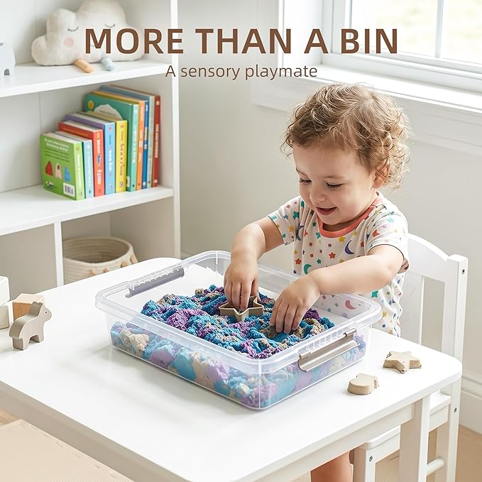 Citylife 6 PCS Clear Plastic Container Clip Box with Latching Lids, Stackable Document Paper Protectors Organizer Container f