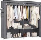 SONGMICS Portable Closet, Wardrobe Closet Organizer with Cover, 4 Hanging Rods and Shelves, 4 Side Pockets, 66.9 x 17.7 x 65.