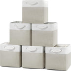 Posprica 11×11 Storage Cubes, Collapsible Storage Bins Organizer for Closet, Fabric Storage Box with Cotton Rope Handles, Dec