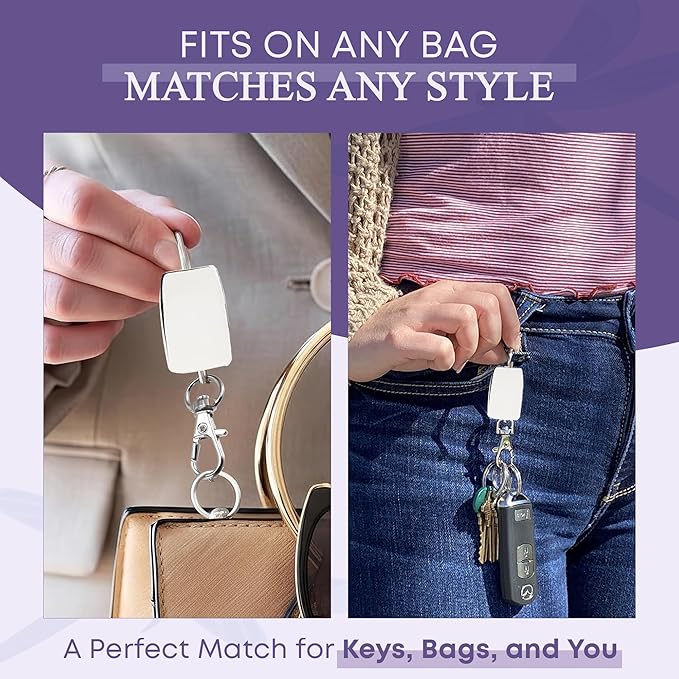 Women’s Bag Charm Key Finder, Car Keychain Hook, Cute Purse Organizer & Tote Bag Accessories, Gifts for Mom - Original