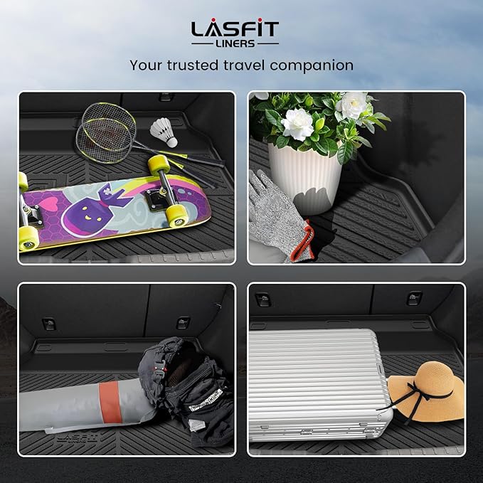 LASFIT Trunk Mat for Honda Civic Hatchback 2022-2026 & Civic Hatchback Hybrid 2025-2026, All Weather TPE Custom Fit Trunk Liner Cargo Mat Cargo Liner with Subwoofer, Black