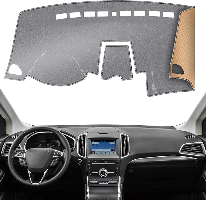 KEYOOG Dashboard Cover Dash Mat Fit for Fo-rd Edge 2024-2015 (Without HUD Models),Car Dash Board Mat Anti-Glare Carpet,Non-Sl