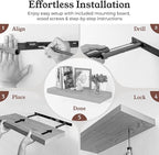 Floating Shelves for Wall, 9.3" Deep Wall Mounted Rustic Wood Shelves for Bathroom, Bedroom, Living Room, Kitchen, Hanging Sh