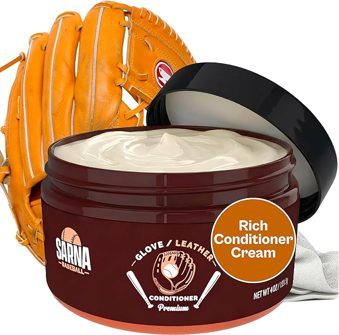 SARNA BASEBALL Glove Leather Conditioner - Use on Baseball Gloves, Softball Gloves, and Other Leather Sports Equipment - Made