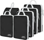 6 Set Compression Packing Cubes, Suitcase Organizer, Lightweight Travel Essentials, Compression Bags For Travel Accessories L