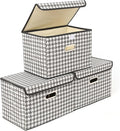 STOREONE Fabric Storage Cube Bins Foldable Organizer Container Collapsible Basket with Lids and Metal Handles, for Home, Bedr